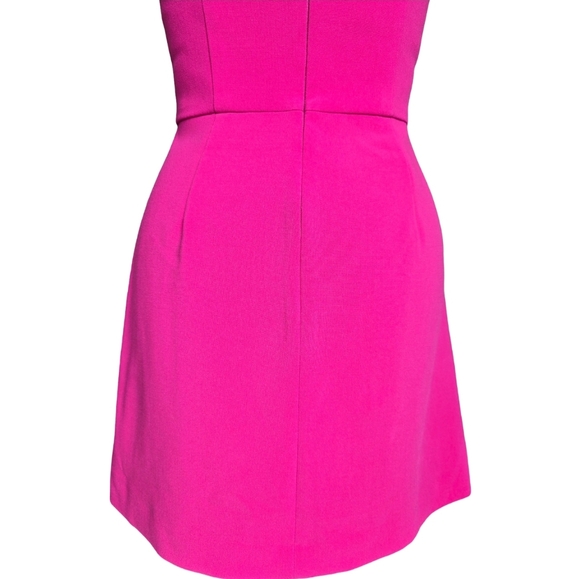 French Connection One-Shoulder Asymmetrical Mini Dress In Wild Rosa Pink Size 6 - Picture 9 of 12